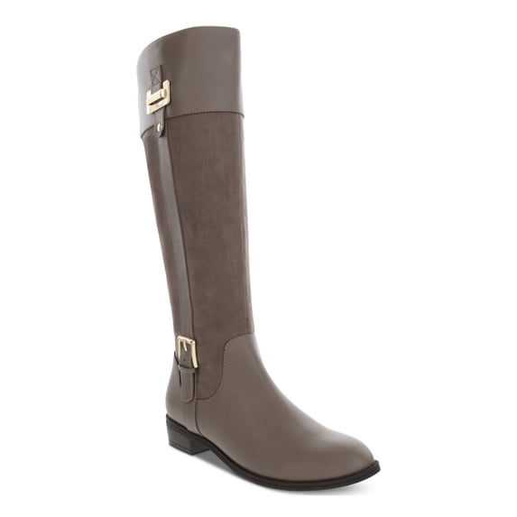 KAREN SCOTT Womens Gray Two-Toned Buckle Accent Cushioned Round Toe ...