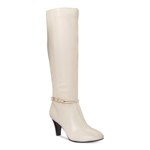 KAREN SCOTT Womens Ivory Hardware Details Comfort Hollee Round Toe Zip-Up Boots 6 M