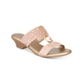 thumbnail image 1 of KAREN SCOTT Womens Pink Ring Hardware Studded Metallic Eanna Block Heel Slip On Sandals 7 M, 1 of 2