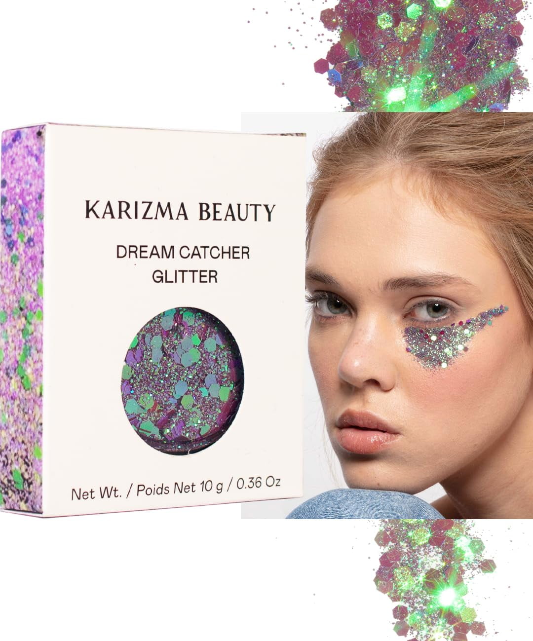 KARIZMA Dream Catcher Body Glitter. 10g Chunky Face Glitter, Hair