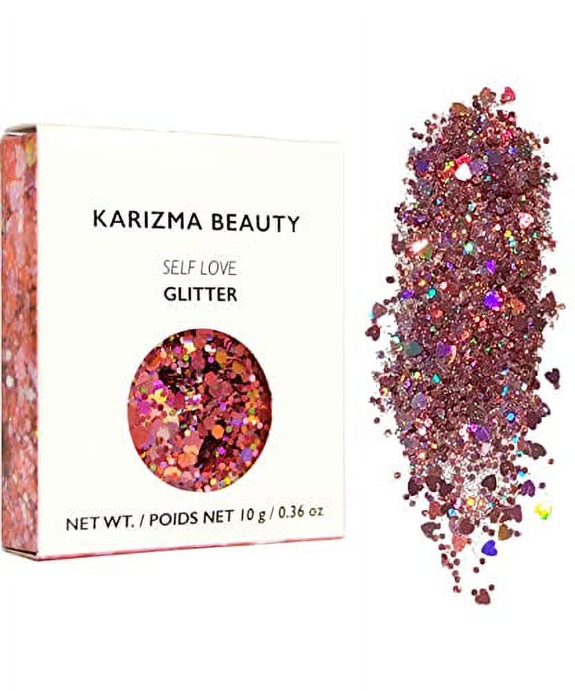 KARIZMA Self Love Heart Glitter. 10g Chunky Face Glitter, Hair Glitter