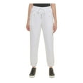 thumbnail image 1 of KARL LAGERFELD PARIS Womens White Pocketed Drawstring Waist Jogger Cuffed Pants XS, 1 of 4