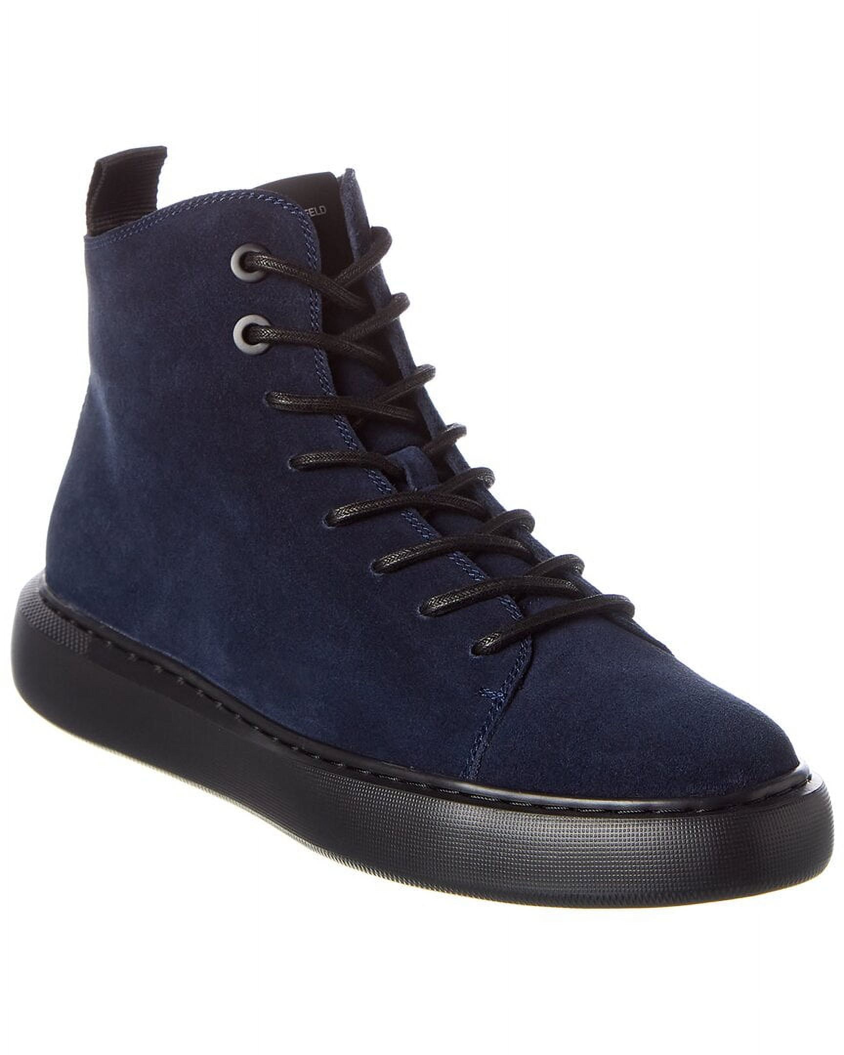 KARL LAGERFELD Side Zip Suede Bootie 9.5 Blue Palestine Ubuy