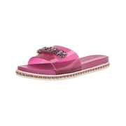 KARL LAGERFELD Womens Pink Embellished Comfort Bijou Round Toe Platform Slip On Sandals Shoes 6 M