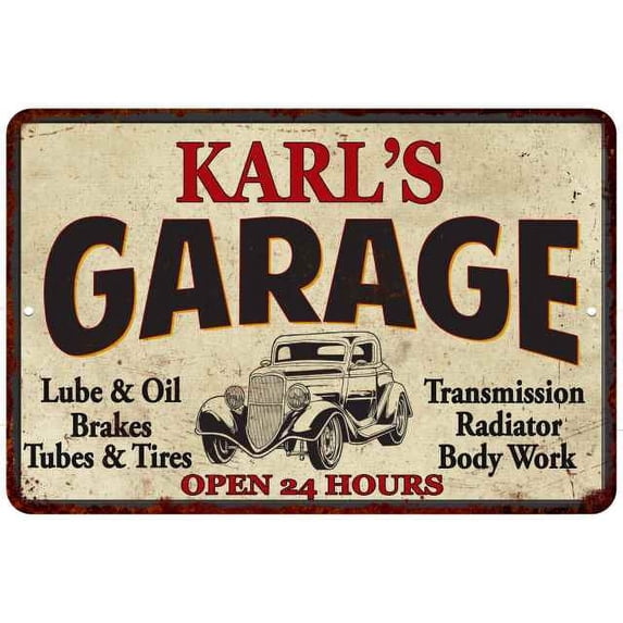 KARL'S Garage Man Cave Metal Sign Decor 8x12 108120014231