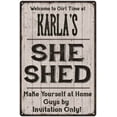 thumbnail image 1 of KARLA'S She Shed Sign Lady Cave Gift 8 x 12 Matte Finish Metal 108120082373, 1 of 1