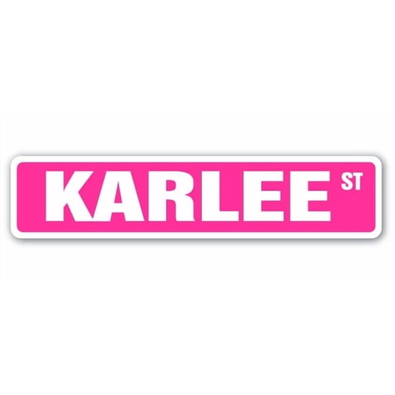 KARLEE Street Sign Childrens Name Room Sign | Indoor/Outdoor | 30" Wide