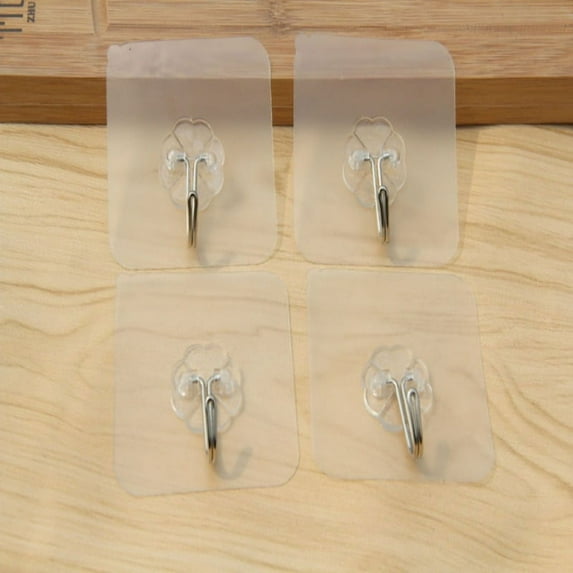 KARLSITEK Adhesive Hooks Wall Hooks Heavy-Duty Hooks for Refrigerator, Workshop, Garage, Kitchen and Bathroom, 2", Pack of 4