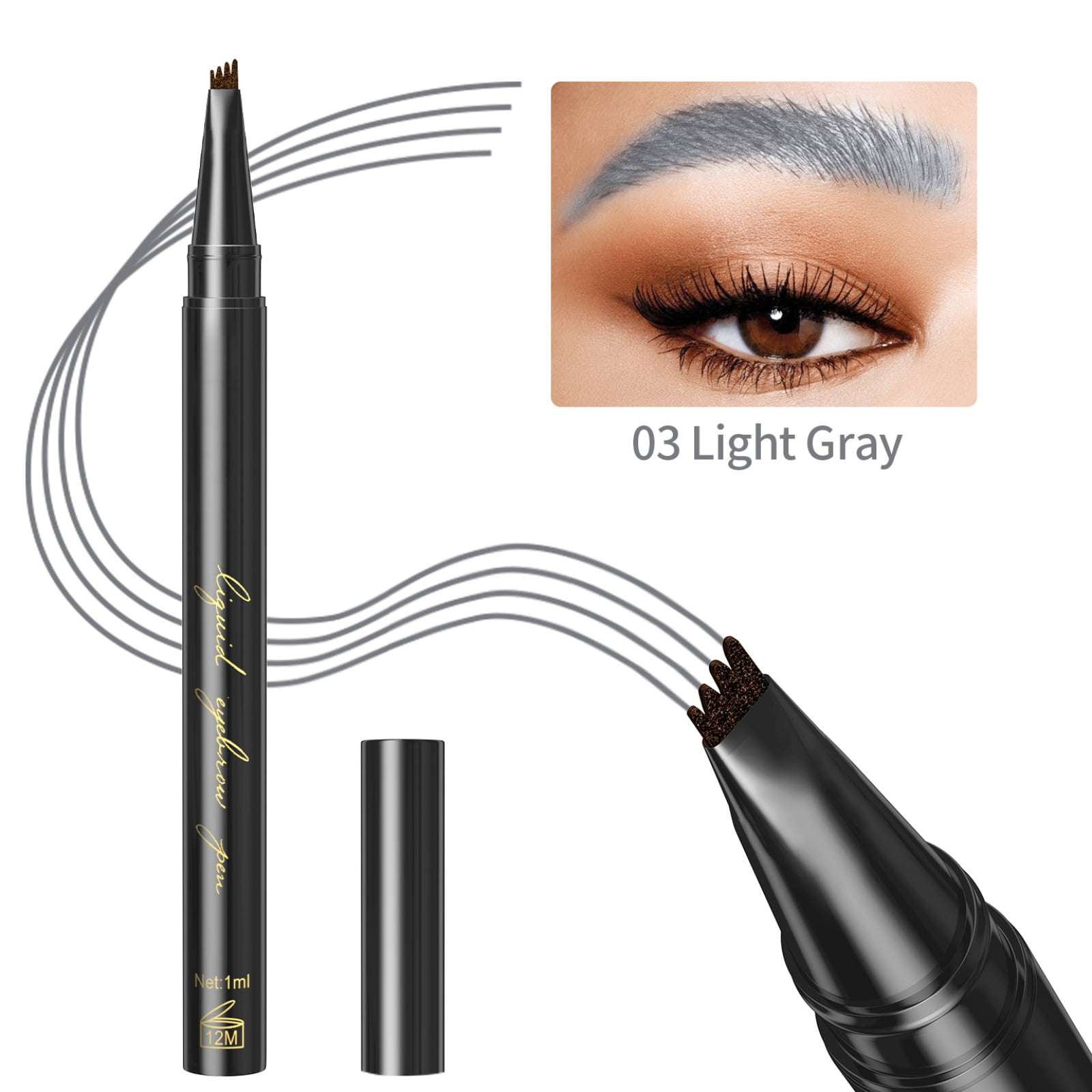 KARLSITEK Eyebrow Pencil with 4 Micro-Fork Tips, 4 Point Eye Brow ...