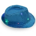 thumbnail image 1 of KARLSITEK Fedora Hat Jazz Hat Cap Dance Hat Glitter Sequins Flashing LED Hat for Party Hat Dress Up Costume Accessories, 1 of 5