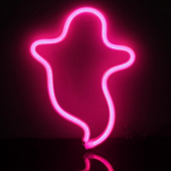 KARLSITEK Halloween Ghost Neon Signs LED Neon Night Light,Table Decor for Kids Room Halloween Party Decorations