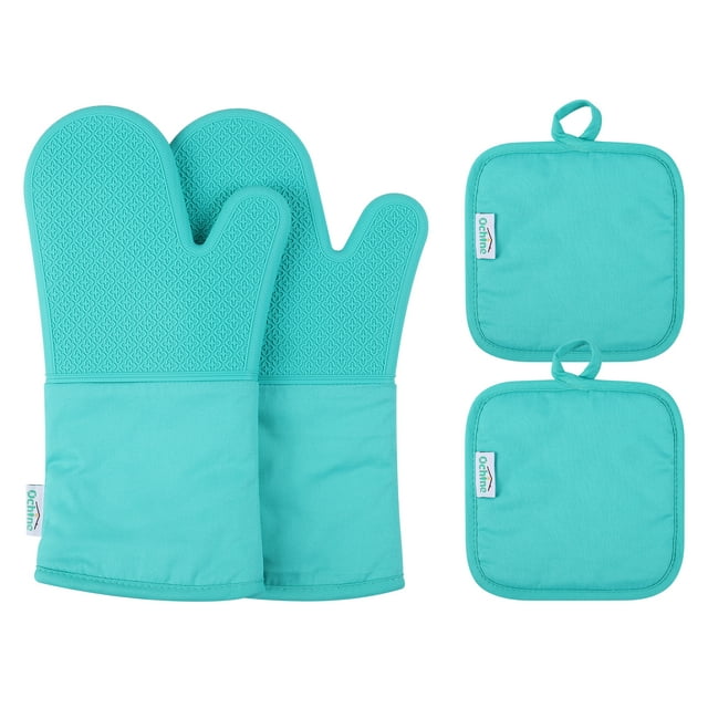 KARLSITEK Oven Mitts and Pot Holders 4pcs Set, Kitchen Oven Glove High Heat Resistant 500 °F
