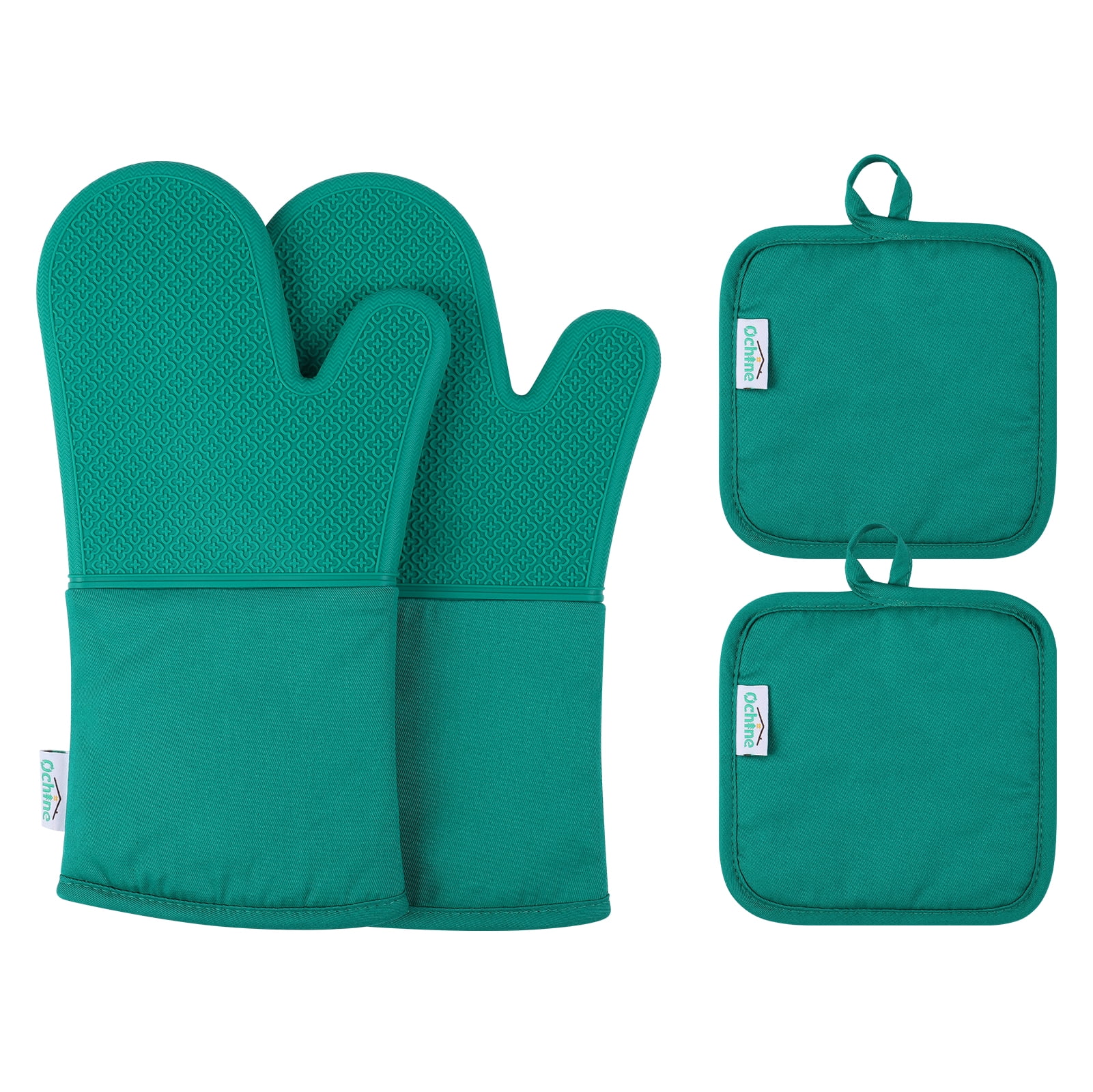 KARLSITEK Oven Mitts and Pot Holders 4pcs Set, Kitchen Oven Glove High