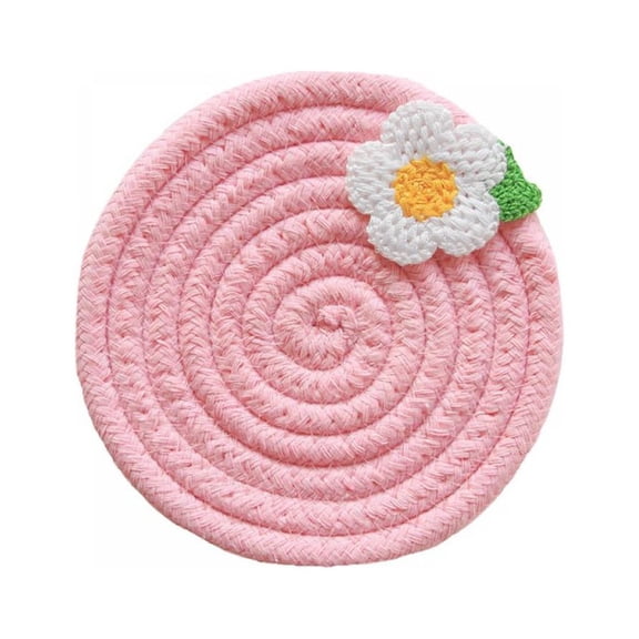 KARLSITEK Round Cotton Rope Coasters for Drinks Compatible with Most of Mugs and Cups Bowl Pad