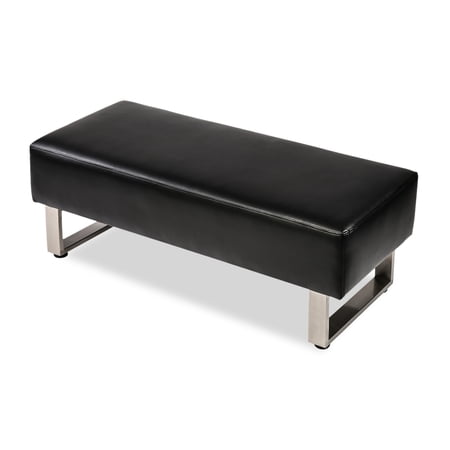 KARMAS PRODUCT Dining Room Bench Faux Leather Entryway Long Bench Upholstered Padded Seat for Waiting Room Bedroom Reception Area Lobby,Black