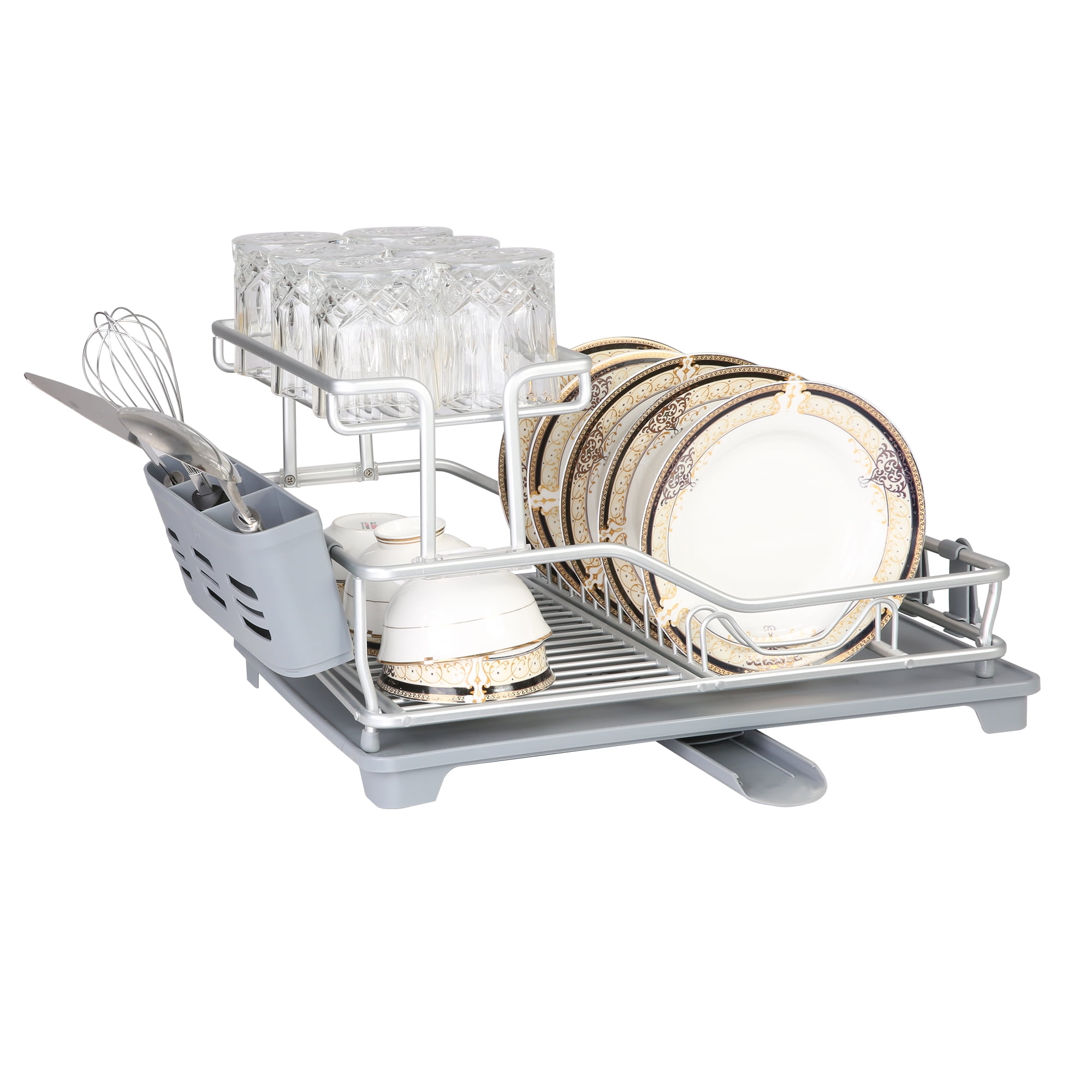 Space Saver Steel Dish Rack With Utensil Tray Matte Nickel - Brightroom™ :  Target