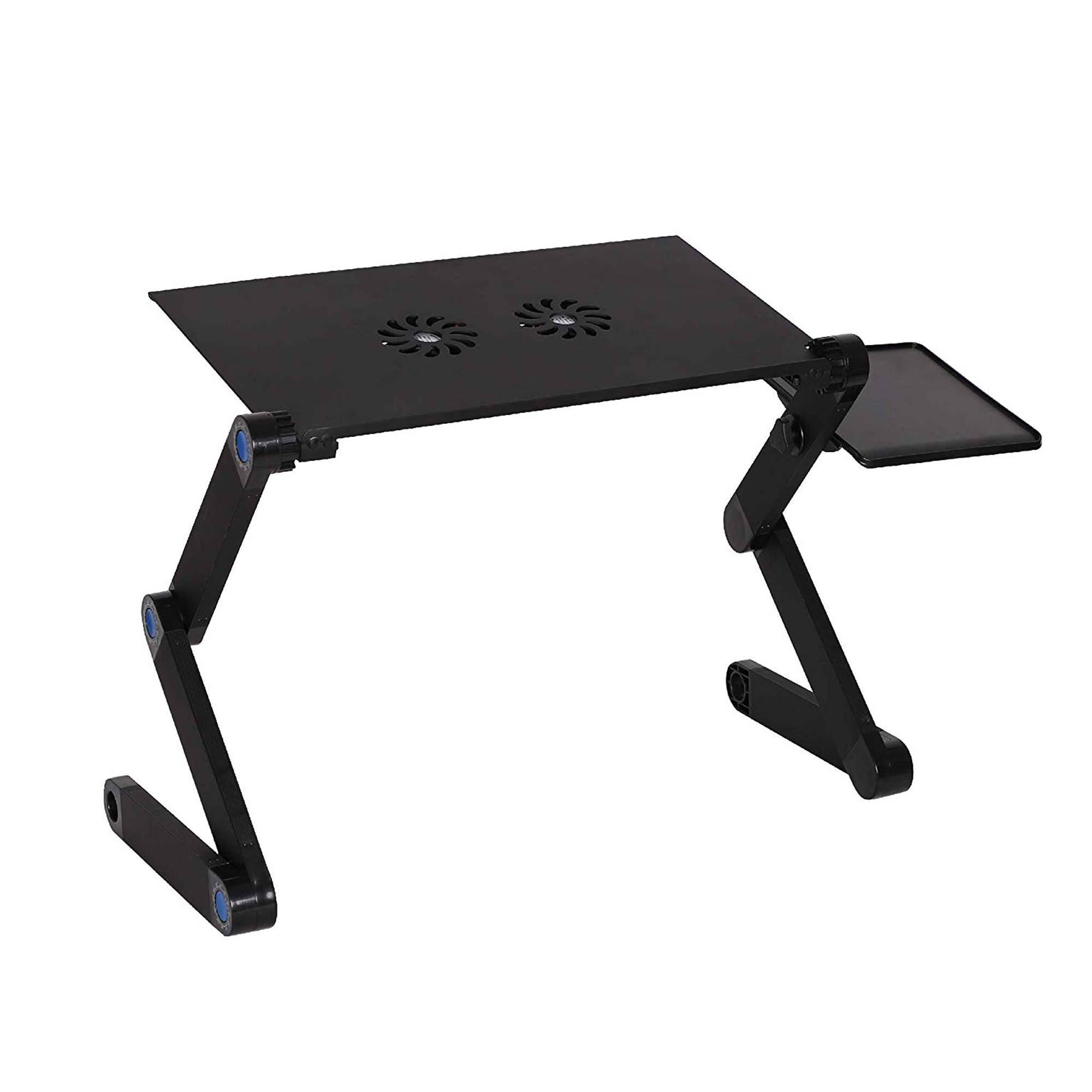 KARMAS PRODUCT Foldable Aluminum Laptop Desk Adjustable Portable Laptop Table Stand with 2 CPU Cooling Fans and Mouse Pad Ergonomic Lap Desk for Bed and Sofa Up to 17 inches - image 1 of 5