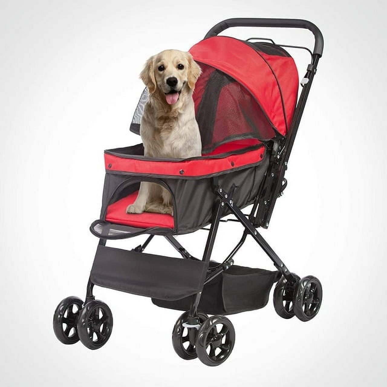 KARMAS PRODUCT Folding Dog Stroller Travel Cage Stroller for Pet Cat