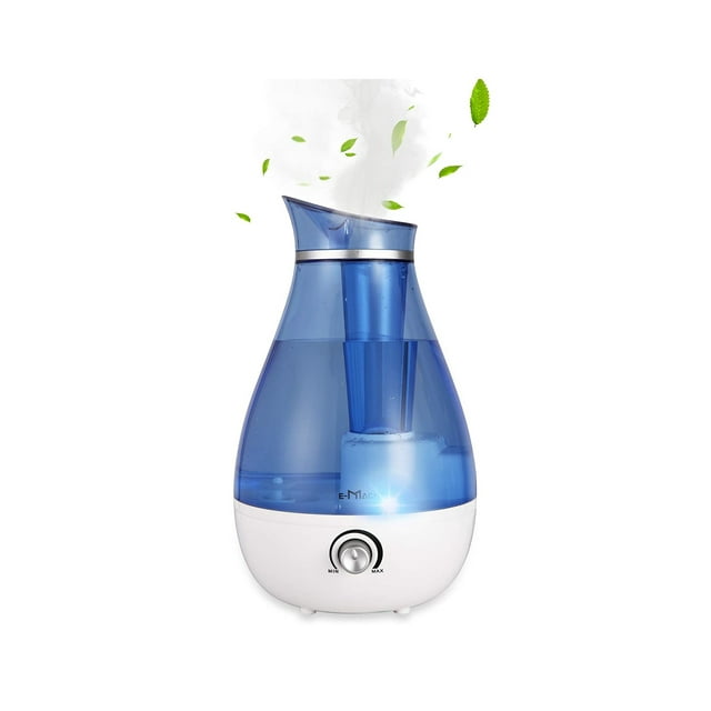 KARMAS PRODUCT Humidifiers for Bedroom Quiet Ultrasonic Cool Mist Humidifier 2.5L with Auto Shut-Off, Night Light and Adjustable Mist Output,Less Than 30dB,Blue