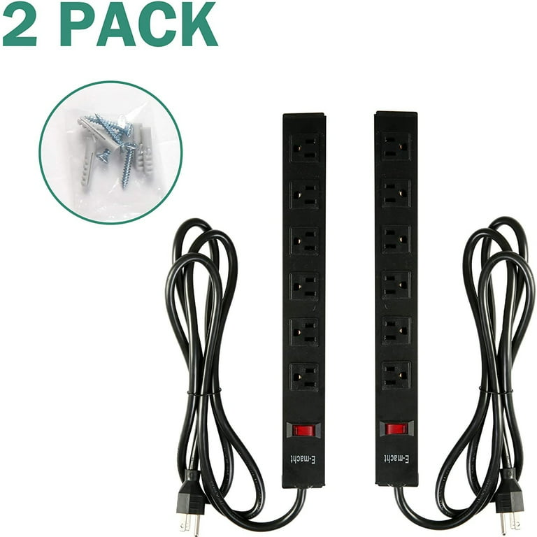 KARMAS PRODUCT Long Power Strip 6 Outlets Metal Heavy Duty Power