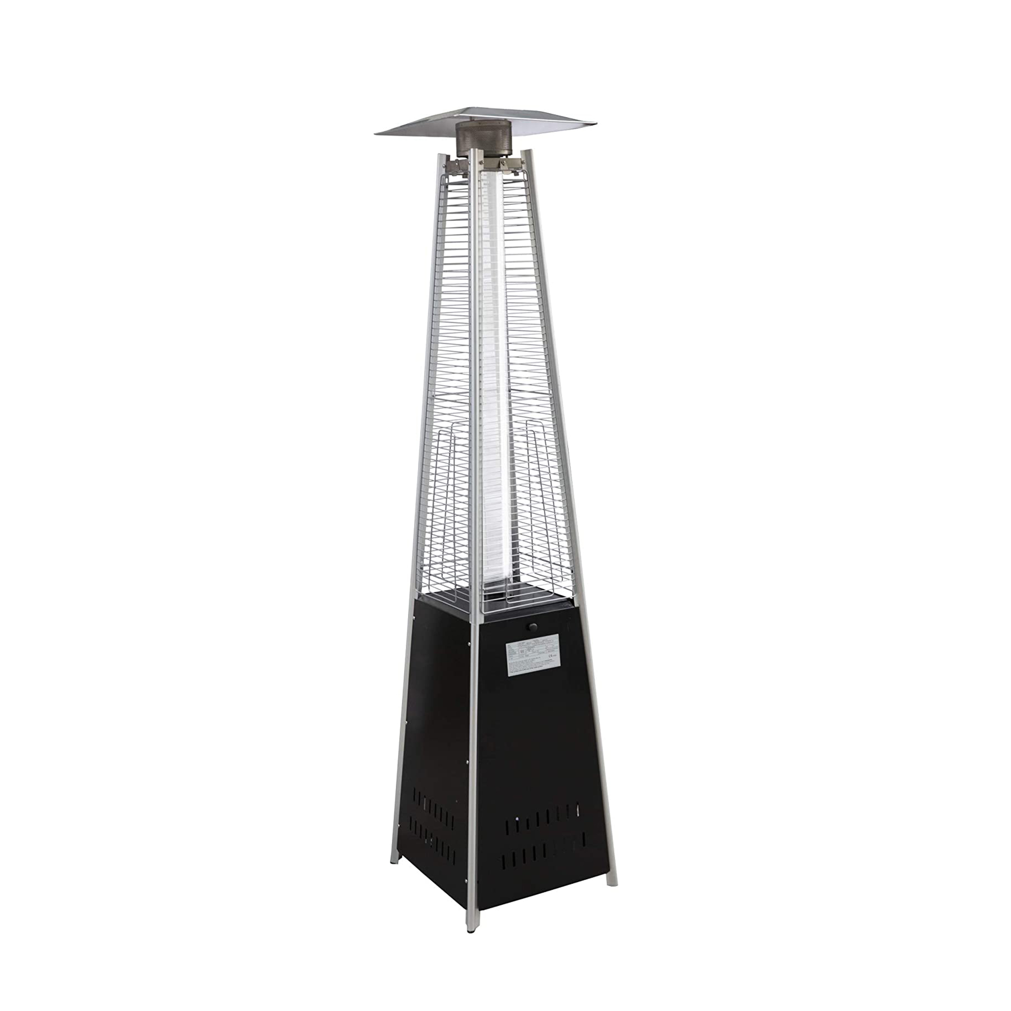 KARMAS PRODUCT Outdoor Patio Heater, Pyramid Standing Gas LP Propane Heater with Wheels 87 inches Tall 42000 BTU for Commercial Courtyard (Black) - image 1 of 7