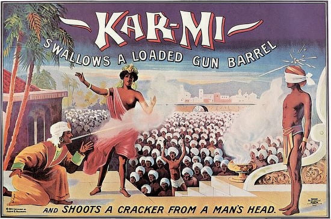 KARMI Magician Shoots Cracker Magic Canvas Art - (18 x 24)