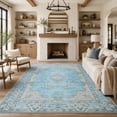 thumbnail image 1 of KAROSA Blue Vintage Machina Washable Area Rug, Soft Low Pile Rug with Non-Slip TPR Backing,5'x8', 1 of 7