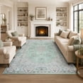 thumbnail image 1 of KAROSA Green Vintage Machina Washable Area Rug, Soft Low Pile Rug with Non-Slip TPR Backing,8'x10', 1 of 7