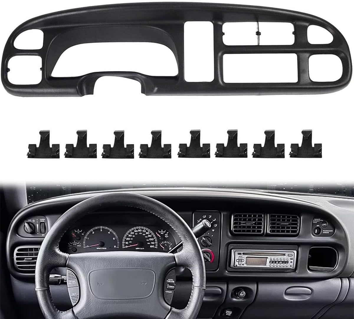 KARPAL Dashboard Dash Cluster Bezel w/Vents Compatible With 19982002