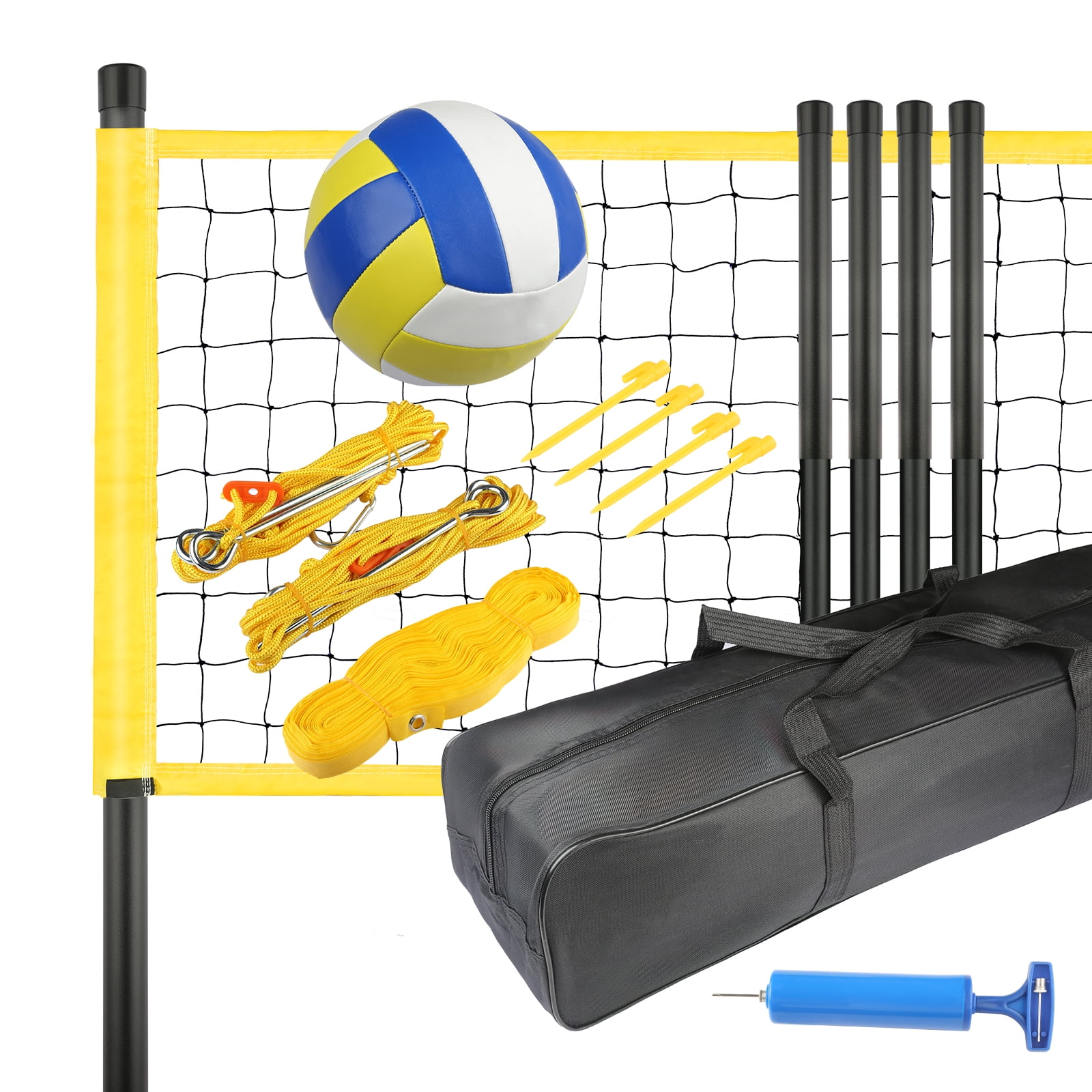 KARROBOU 32 x 3FT Portable Volleyball Net Set Adjustable Height Poles