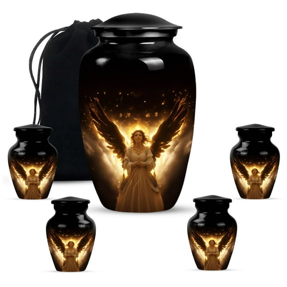 KARYLIZ Archangel Funeral Urns For Adult Ashes Men, Cremation Ash Urn for Men & Women, Small Urns For Human Ashes Keepsake, Decorative Memorial Gift for Parents