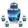 thumbnail image 1 of KARYLIZ Aurora Borealis Cremation Urn For Human Ashes Male & Female - Burial Urn - Urn For Human Ashes Adult Man & Women - Small Urn For Human Ashes Keepsake - Decorative Urn (Combo 10" & 3", 5Pc), 1 of 2
