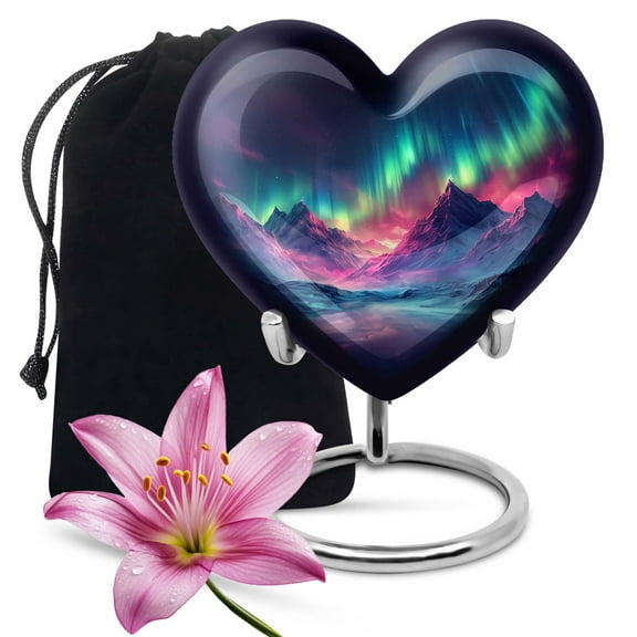 KARYLIZ Aurora Borealis Cremation Urns For Human Ashes - Decorative Urns For Ashes - Cremation Urns For Adults - Memorial Urns For Ashes - Funeral Urn For Ashes - Large Urns
