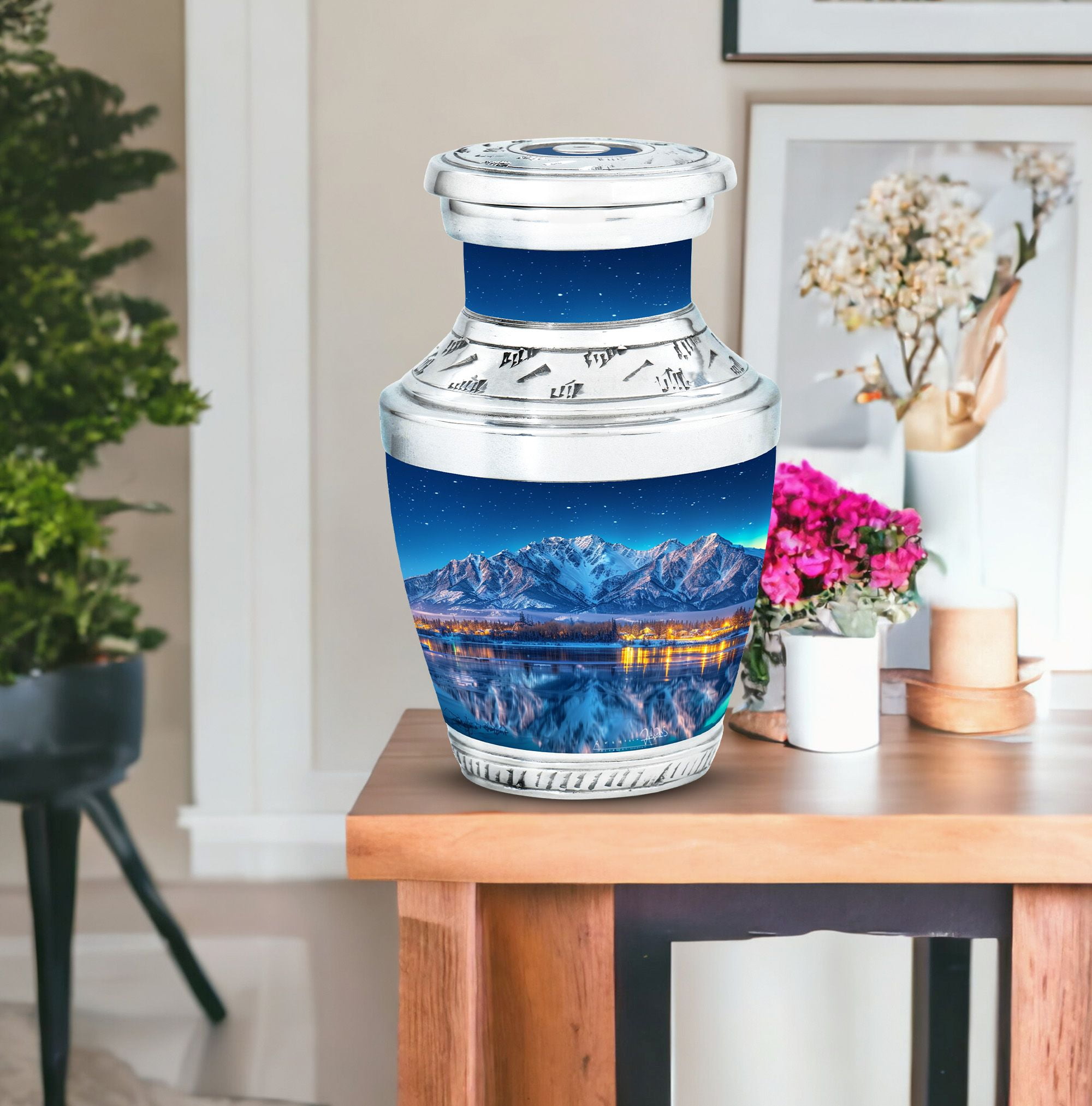 KARYLIZ Aurora Borealis Cremation Urns For Women & Men - Cremation Boxes For Human Ashes - Ash Keepsakes For Human Ashes - Urns For Ashes Adult Male & Female - Decorative Ash Holders (Size -3inch)