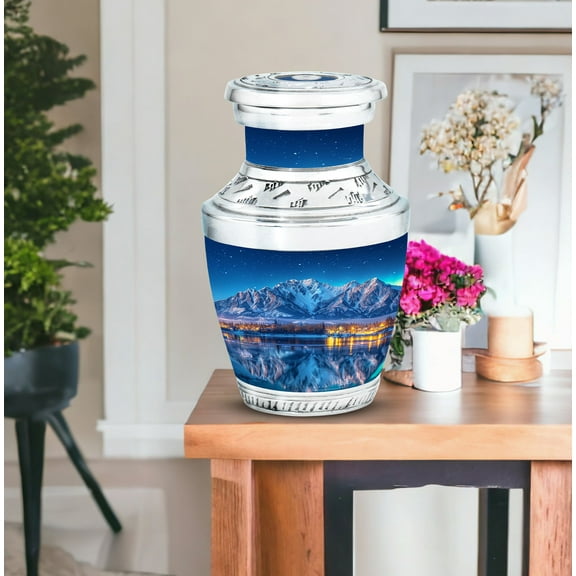 KARYLIZ Aurora Borealis Cremation Urns For Women & Men - Cremation Boxes For Human Ashes - Ash Keepsakes For Human Ashes - Urns For Ashes Adult Male & Female - Decorative Ash Holders (Size -3inch)