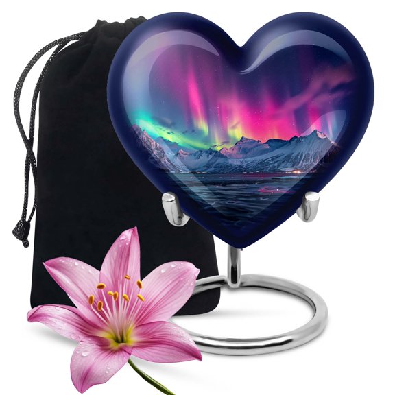KARYLIZ Aurora Borealis Decorative Urns - Large Urns For Human Ashes Adult Man - Funeral Urns For Human Ashes Adult - Urn For Ashes For Mom - Cremation Urns For Human Ashes - Burial Urns