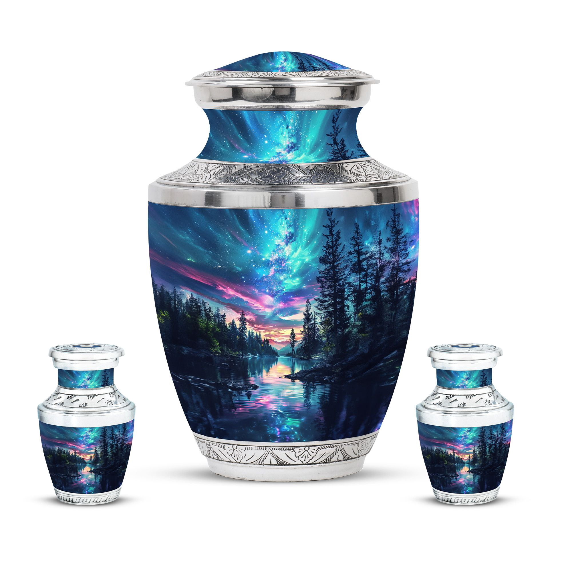 KARYLIZ Aurora Borealis Funeral Urn - Funeral Urn For Adult Ashes Women ...