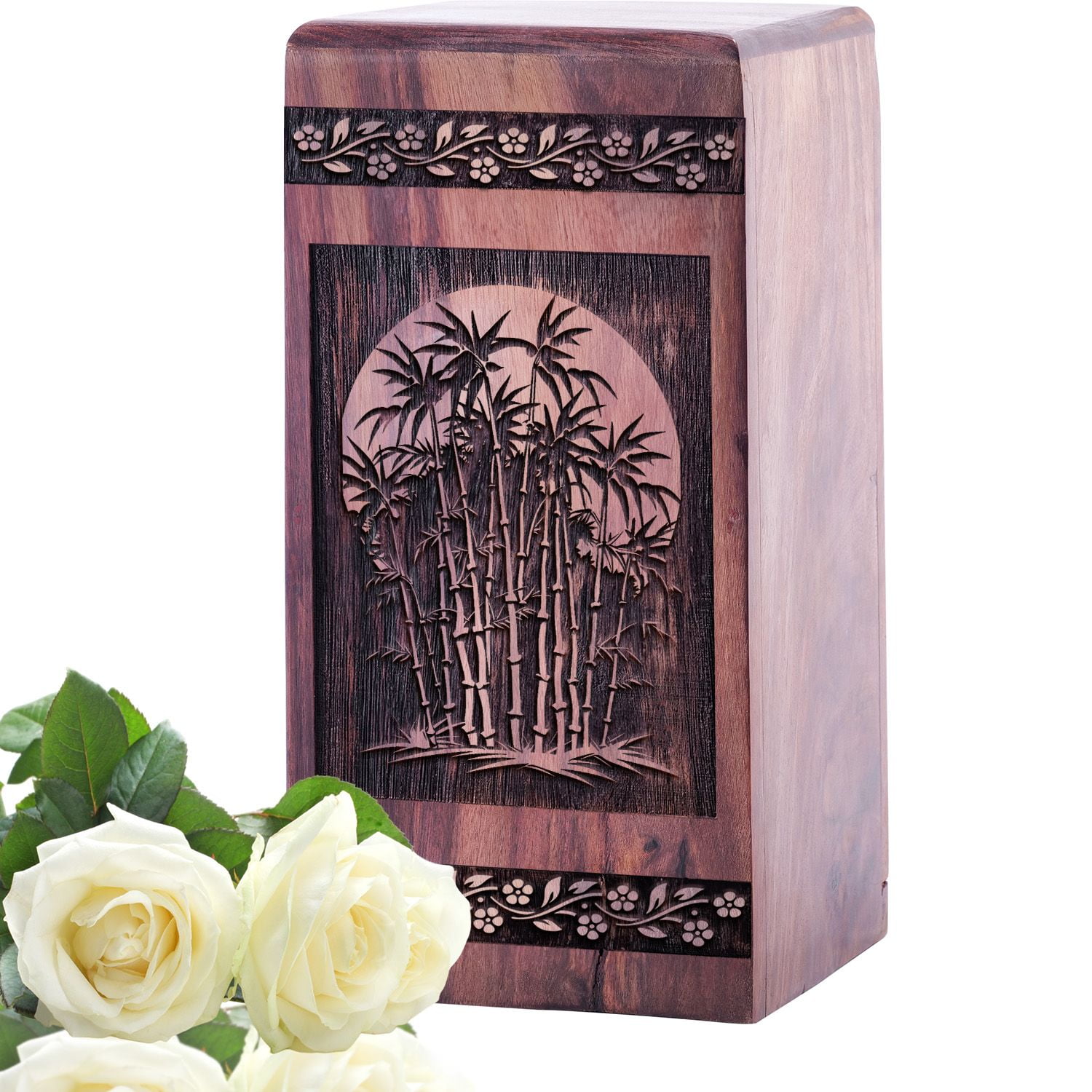 KARYLIZ Bamboo Wooden Urns For Grandma - Urn For Ashes Adult Male - Cremation Urns For Human Ashes - Wood Urns For Human Ashes - Urns For Human Ashes Adult Female - Urn For Ashes For Women 14 Inch
