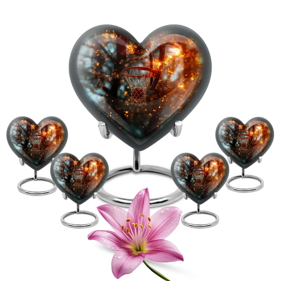 KARYLIZ Baseball Urn For Ashes Adult Male - Heart Shaped Small Urns For Human Ashes Keepsake - Urn For Women - Decorative Funeral For Female - Mini Memorial Urns