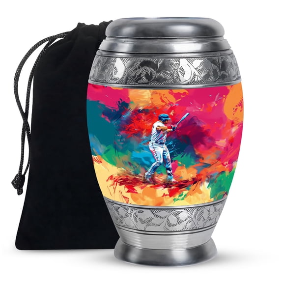 KARYLIZ Baseball Urn For Men - Urns For Human Ashes Adult Man - Cremation Urns - Burial Urns For Adult Human Ashes - Funeral Urns For Human Ashes Adult - Decorative Urn For Ashes For Women 10 Inch
