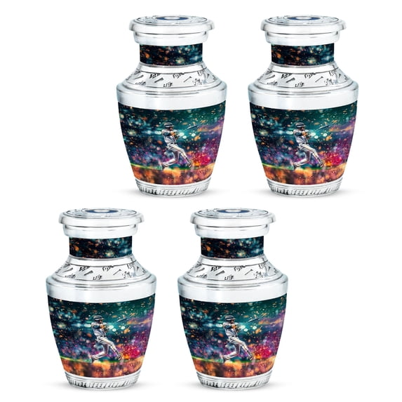 KARYLIZ Baseball Urn For Mom - Small Cremation Urns For Human Ashes - Urns For Human Ashes Adult Man - Urn For Adult Male - Burial Urns For Adult Human Ashes - Memorial Urns For Women 3 Inch, 4 Pcs