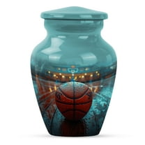 KARYLIZ Basketball Cremation Urns for Human Ashes - Blue Set of 5 - 10" Large and 4 Mini Keepsake for Adult - Urns for Women & Men - Small Urn for Human Ashes Keepsake - Funeral for Male & Female