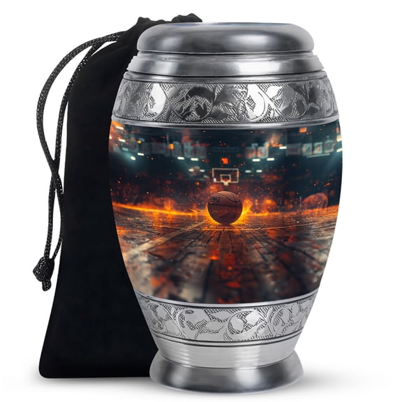 KARYLIZ Basketball Urn For Ashes For Mom - Funeral Urns For Adult Ashes Men - Large Urns For Human Ashes Adult Man - Cremation Urns For Human Ashes - Urn For Ashes Adult Male - Decorative Urn 10 Inch