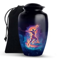 KARYLIZ Basketball Urns For Men - Black & Blue Urns for Human Ashes Large Women - Funeral & Burial Urn for Male & Female - Cremation Urn For Human Ashes Adult Man