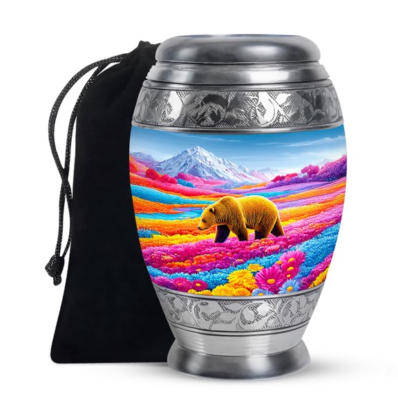 KARYLIZ Bear Urns&nbsp;For Human Ashes Adult Female - 200 Cubic Inches - Large Cremation Urns for Adult Male - Memorial Urn for Mom & Dad - Funeral for Women - Unique Decorative Burial Urn - 10 Inch