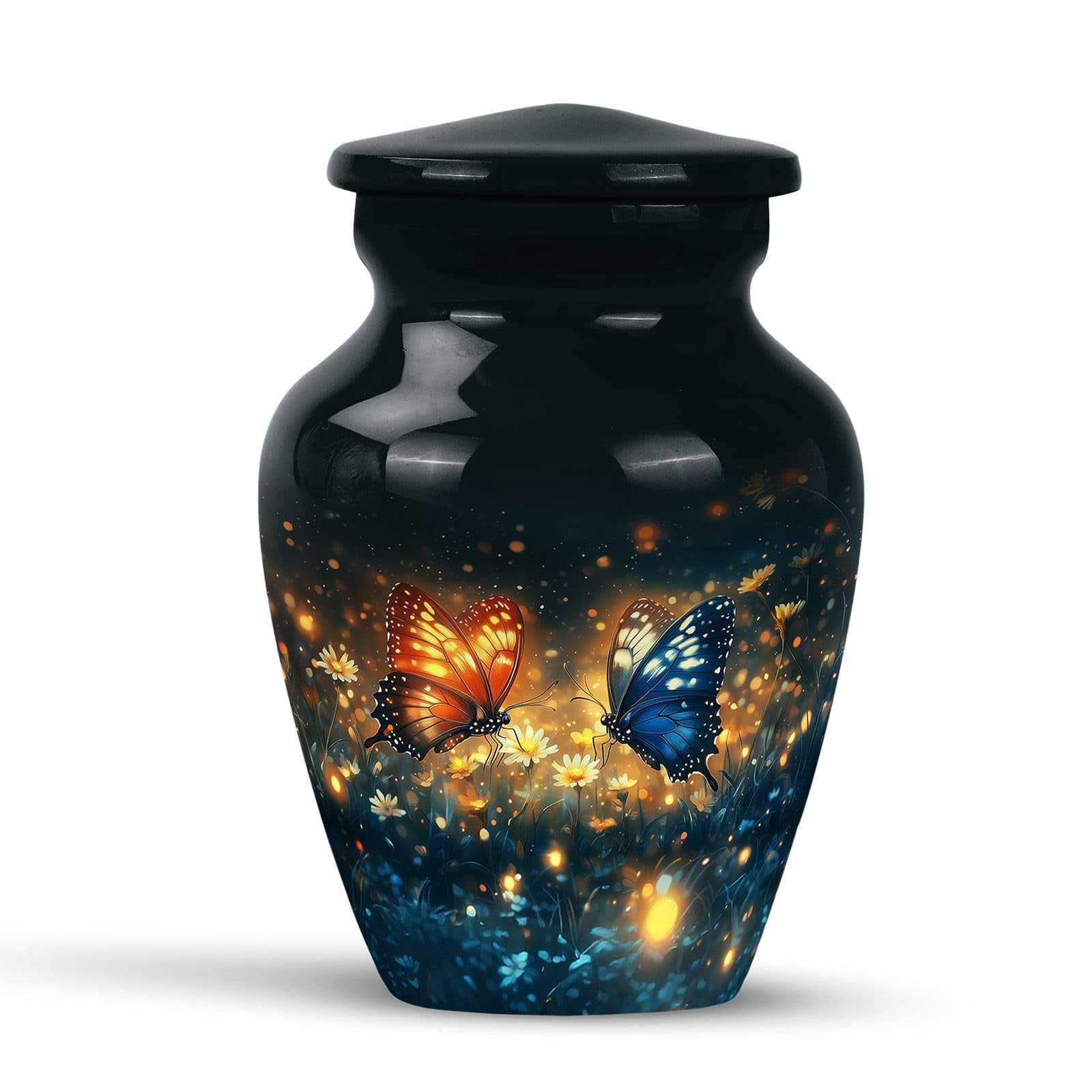 KARYLIZ Blue Butterfly Urns for Human Ashes Brother - Decorative Mini Ash Urns - Burial Funeral Cremation Urn for Ashes for Women Butterfly - Cremains Urn Adult Male Father