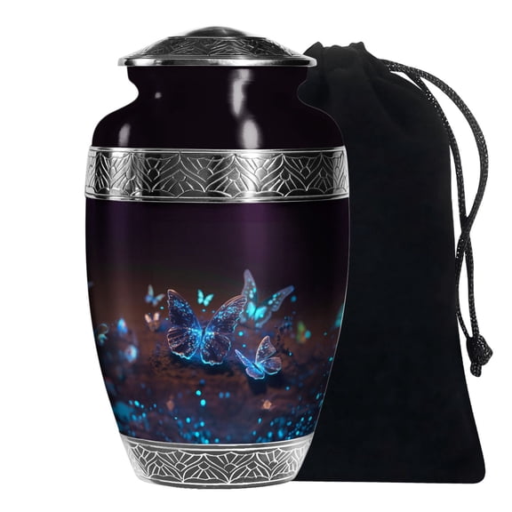 KARYLIZ Butterfly Unique Burial Urn For Human Ashes Adult Male Large Urn For Human Ash 10 Inch