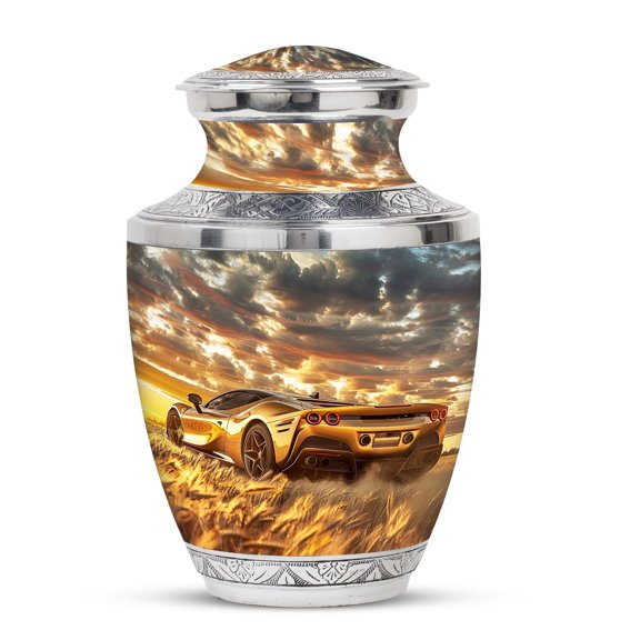 KARYLIZ Car Urn for Human Ashes Adult Man - Memorial Urns - Urn for Ashes Adult Male - Burial Urns for Adult Human Ashes - Decorative Large Funeral for Ashes for Women Ash Cremation 10 Inch
