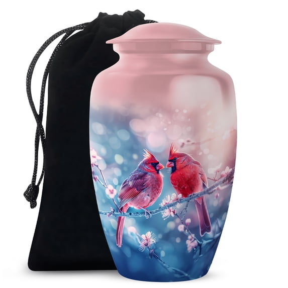 KARYLIZ Cardinal Urn - Urns for Ashes Mom & Dad - Cremation Urns For Human Ashes - Large Urn for Adult Ashes Male & Female - Decorative Funeral For Ashes For Women & Men (10 Inch)
