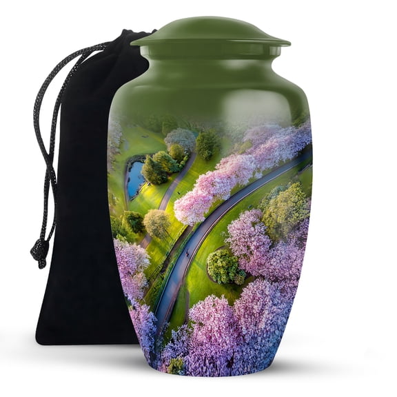 KARYLIZ Cherry Blossom Urn - Cremation Urns For Human Ashes - Large Funeral Urns for Human Ashes Adult Female and Male - Urn For Mom And Dad - Decorative Memorial